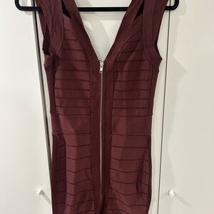French Connection Maroon Bandage Dress
